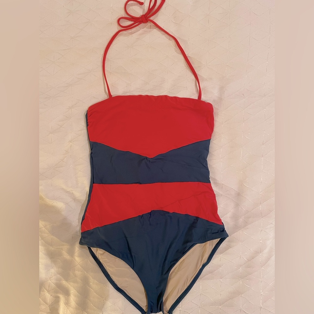 Anthropologie “Allihop” Brand One-Piece Strapless Swimsuit, Size Small